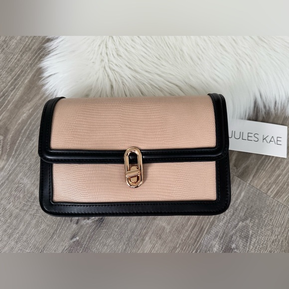 Jules Kae Handbags - 🖤 JULES KAE MIA Black & Cream Shoulder Bag With Rose Gold Tone Hardware